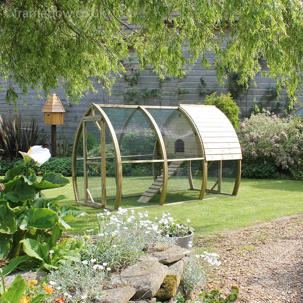 The Arch Chicken Coop in the garden