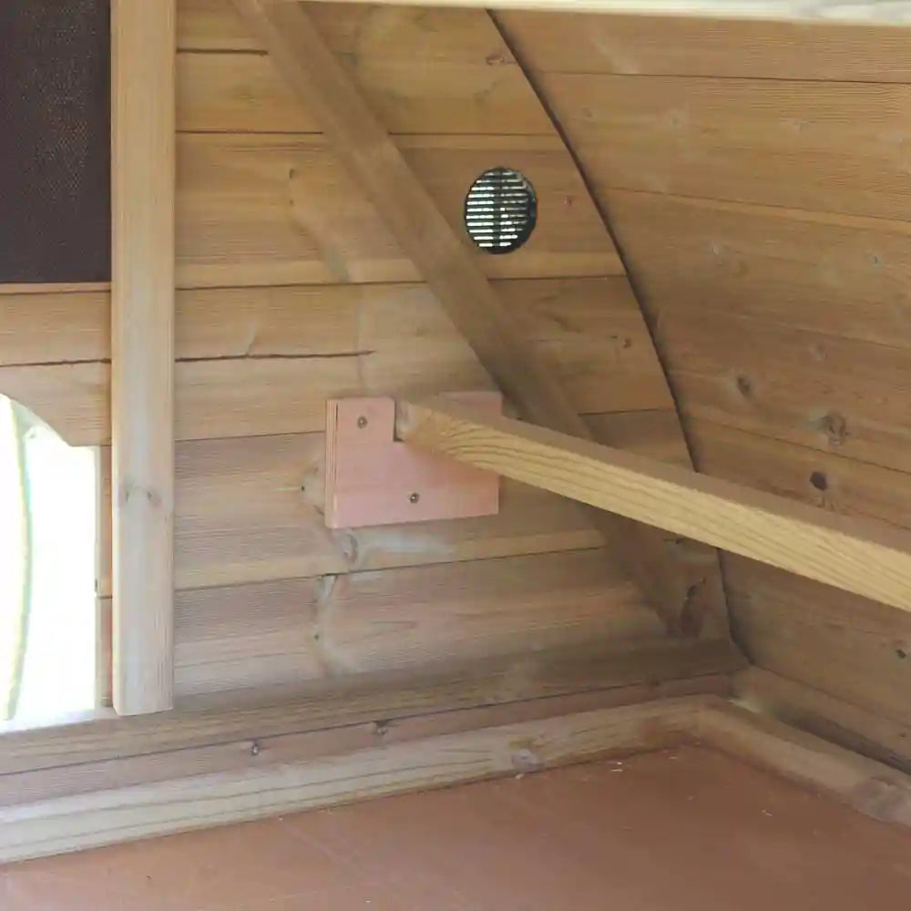 Perches inside the  Arch Chicken Coop