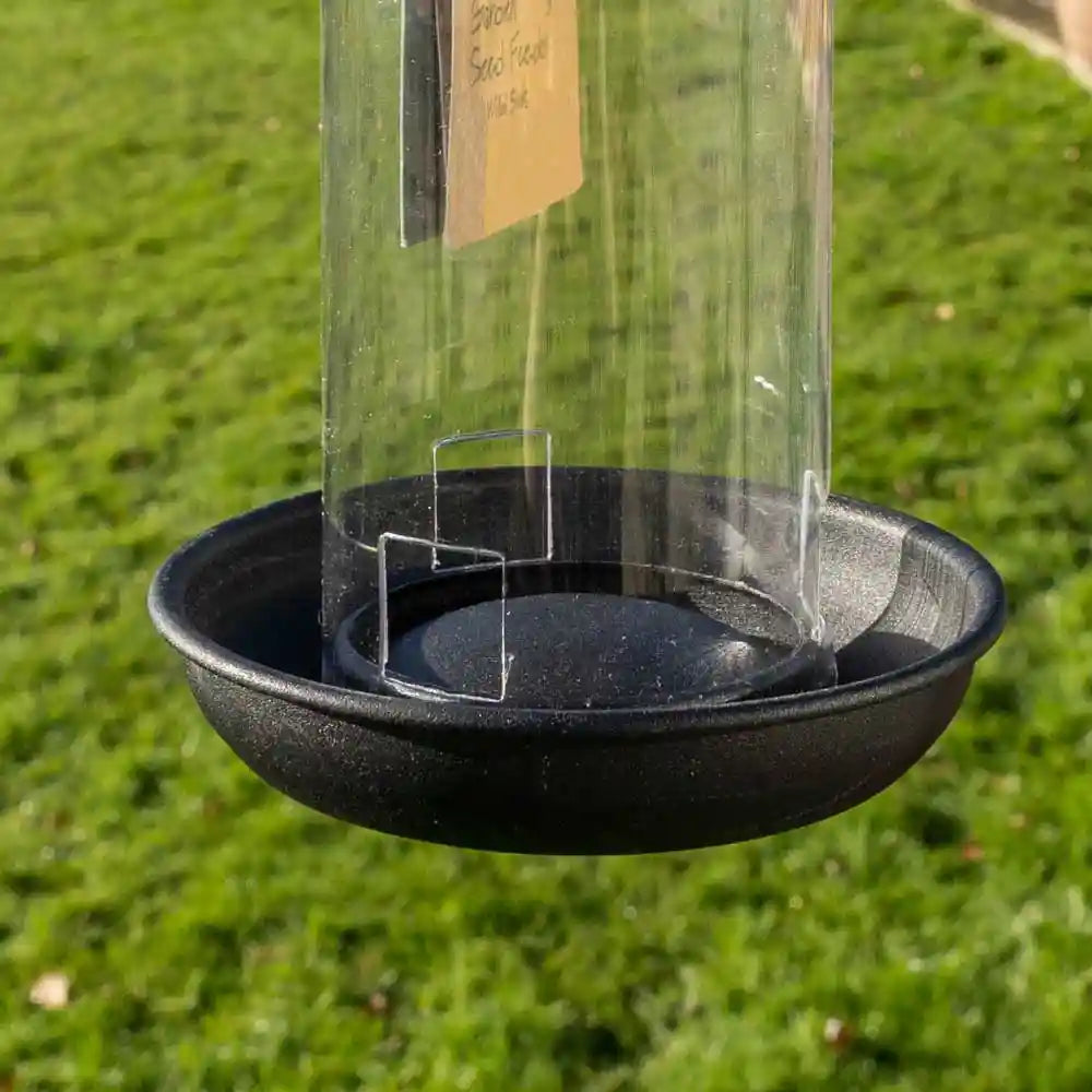 Black Metal Bird Seed Feeder - Small