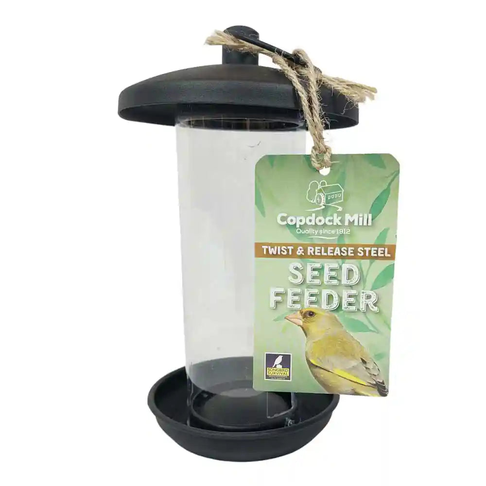 Black Metal Bird Seed Feeder - Small