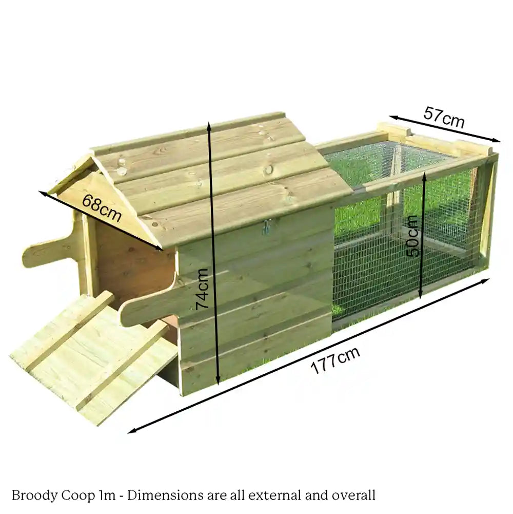 Broody Chicken Coop with 1m Run