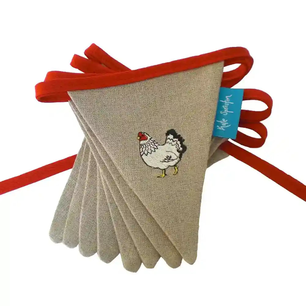 Mrs Chicken Linen Bunting