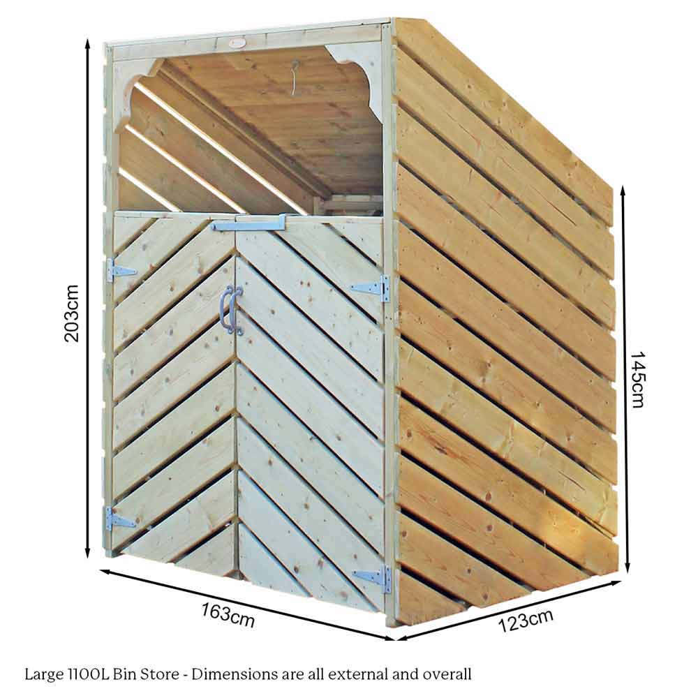 Dimensions of 1100 Litre Wheelie Bin Store