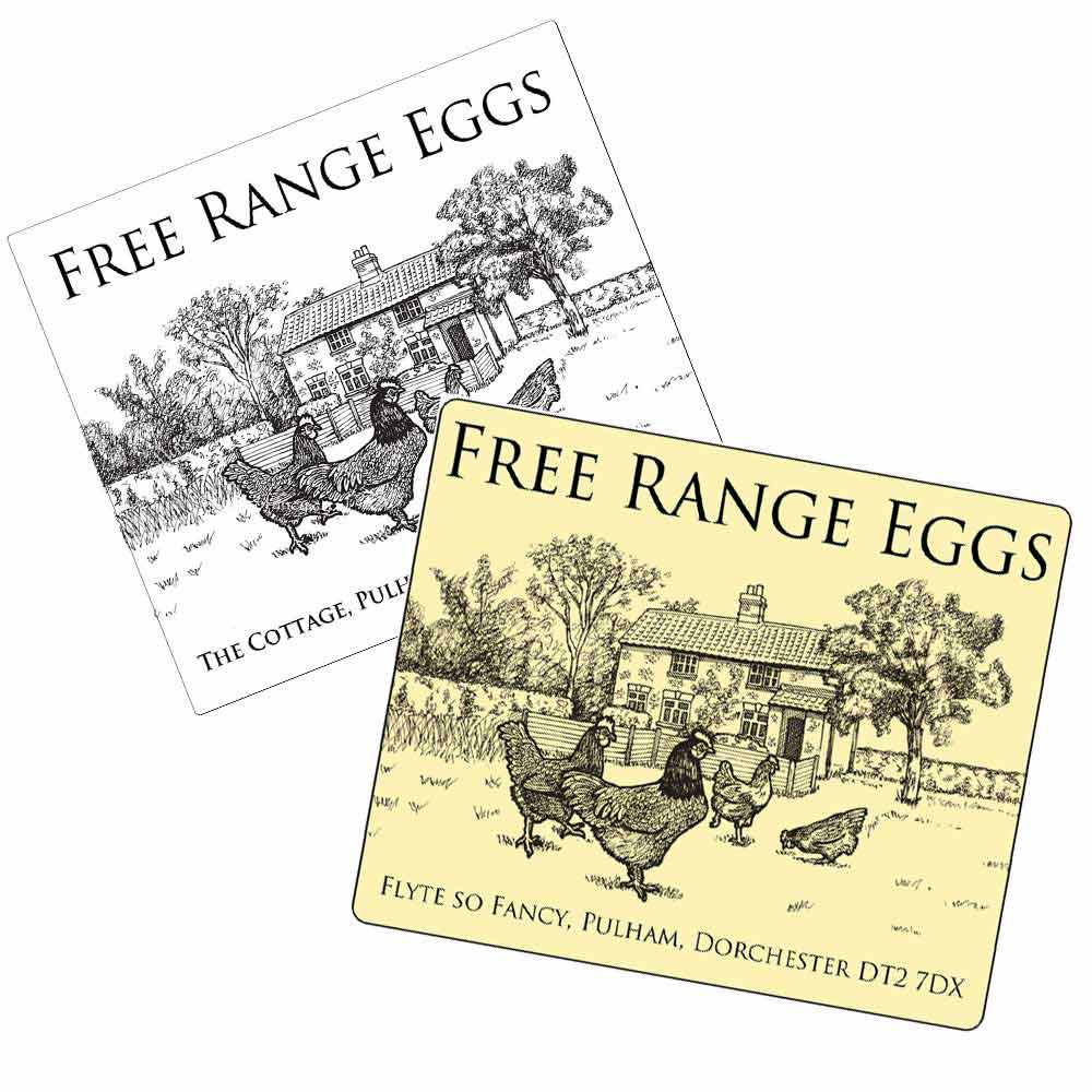 Egg Box Labels for Free Range Eggs - Cottage & Hens