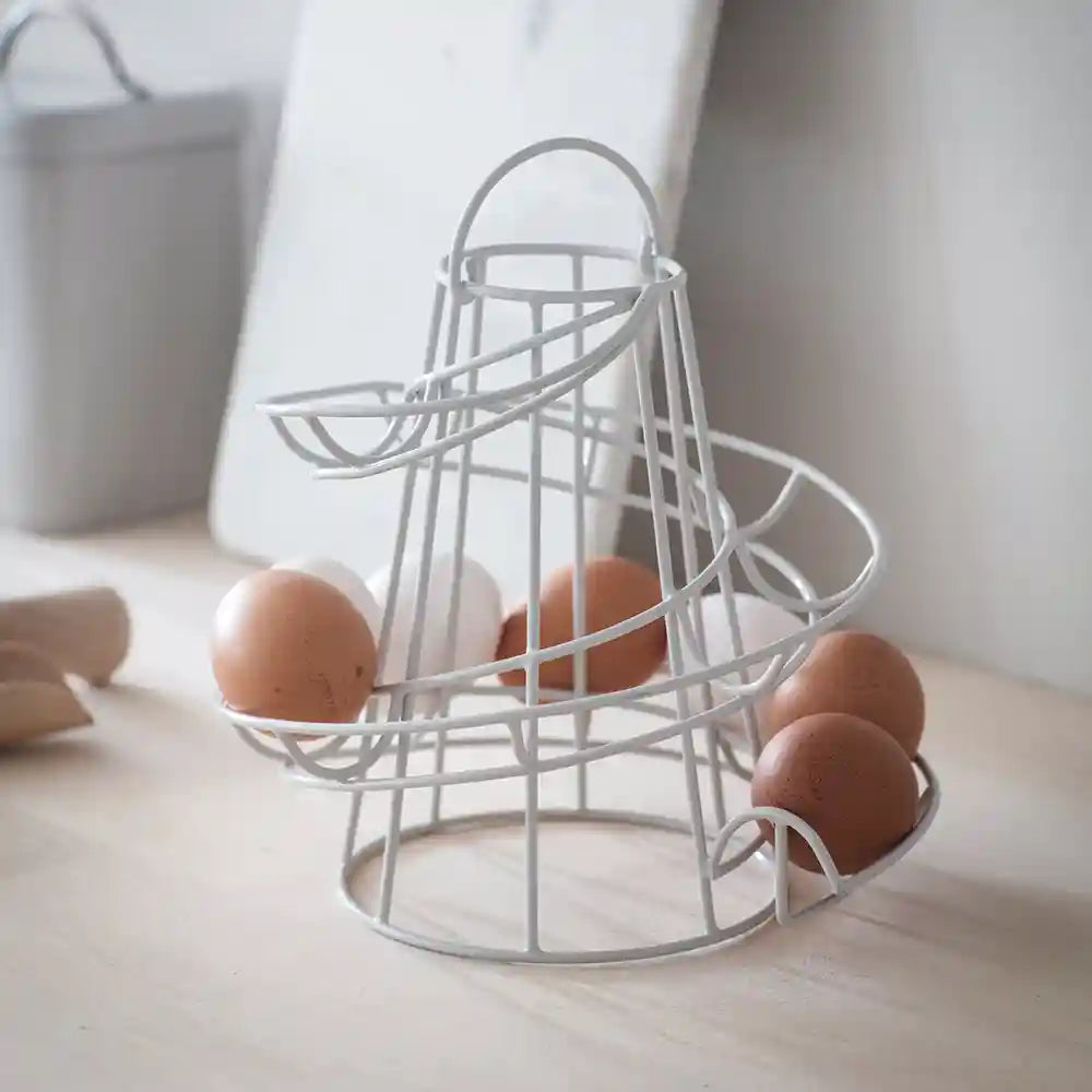 Steel Egg Run Holder, Chalk White