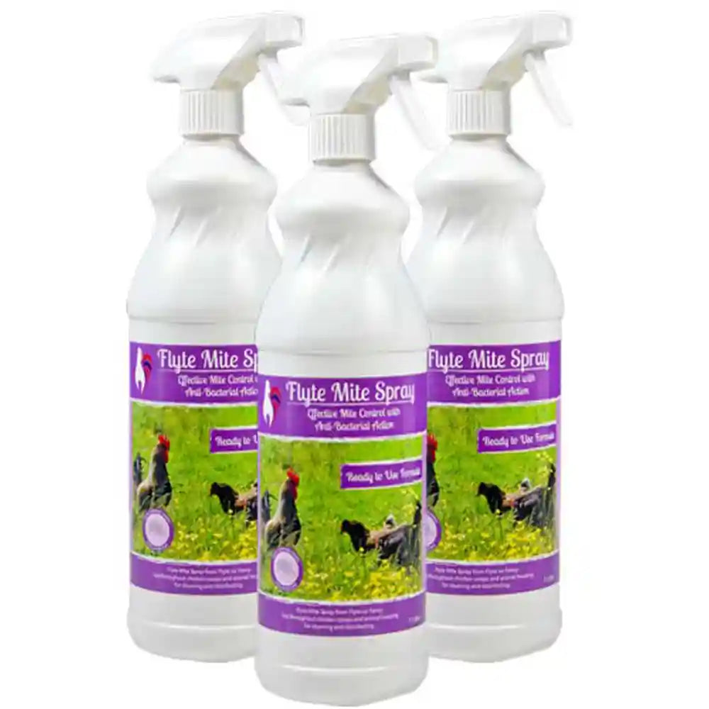 3 x 1 litre Flyte Mite Ready to Use Sanitiser Sprays