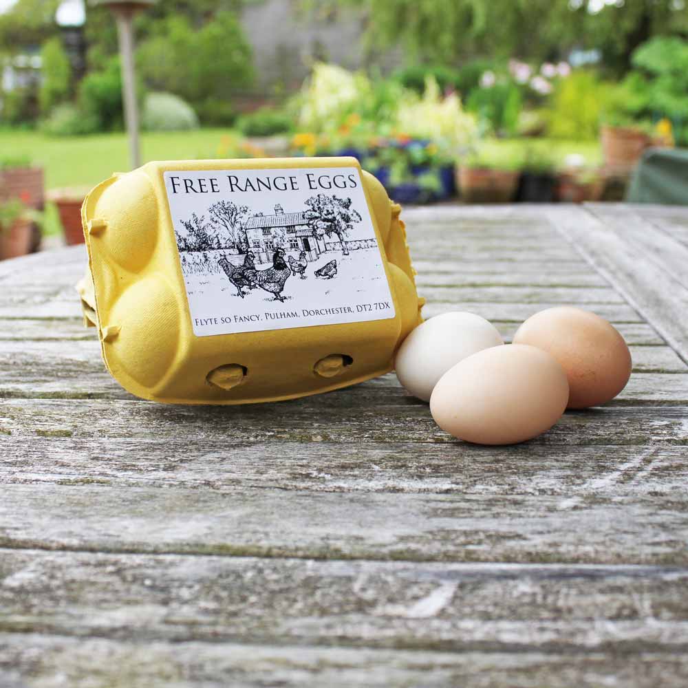 Free Range Eggs Label - Cottage & Hens