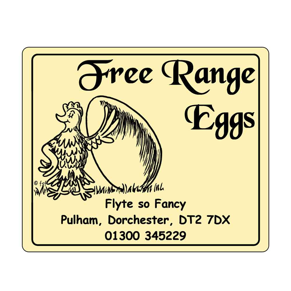 Cream Proud Chicken label for Free Range Eggs