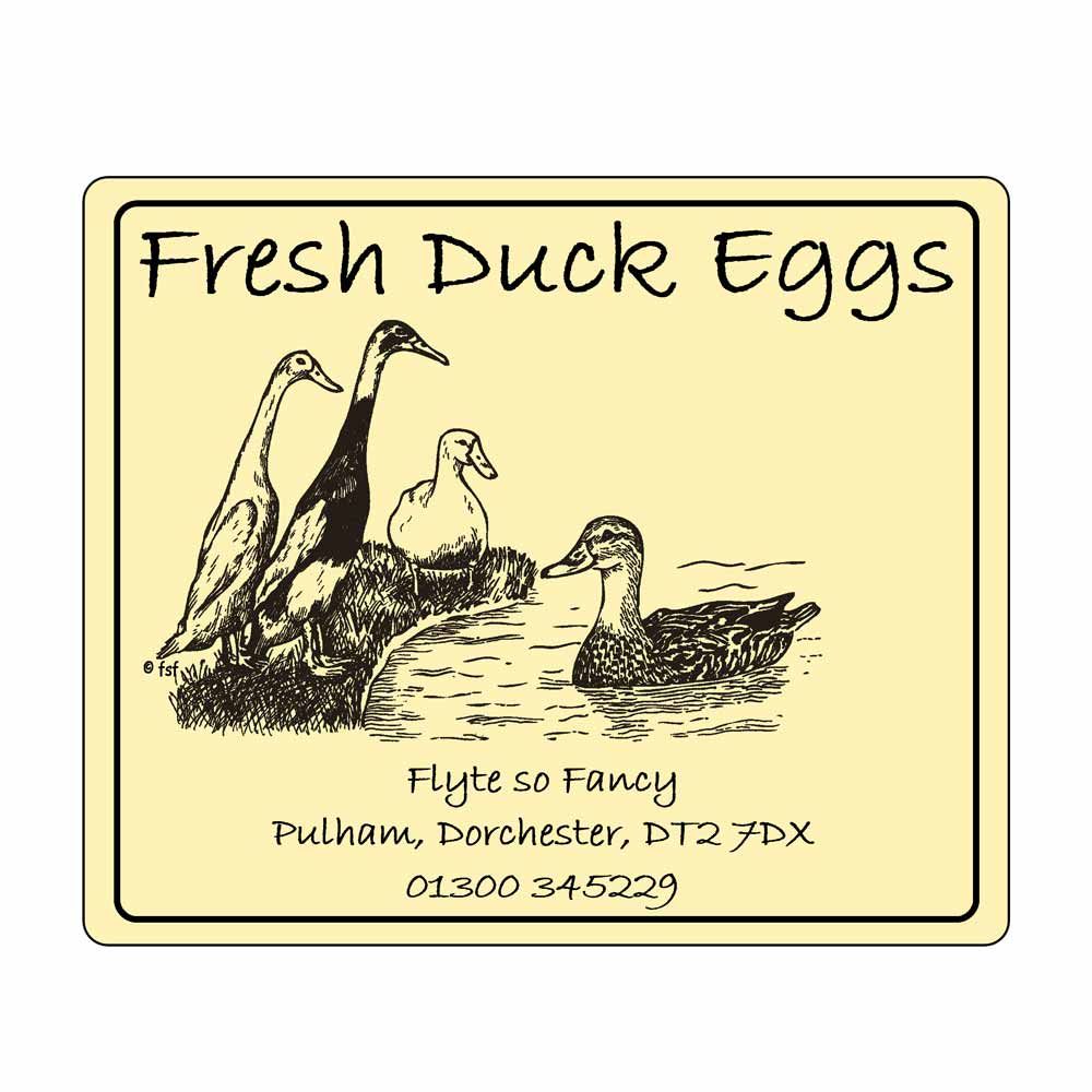 Cream Duck Egg Box Label
