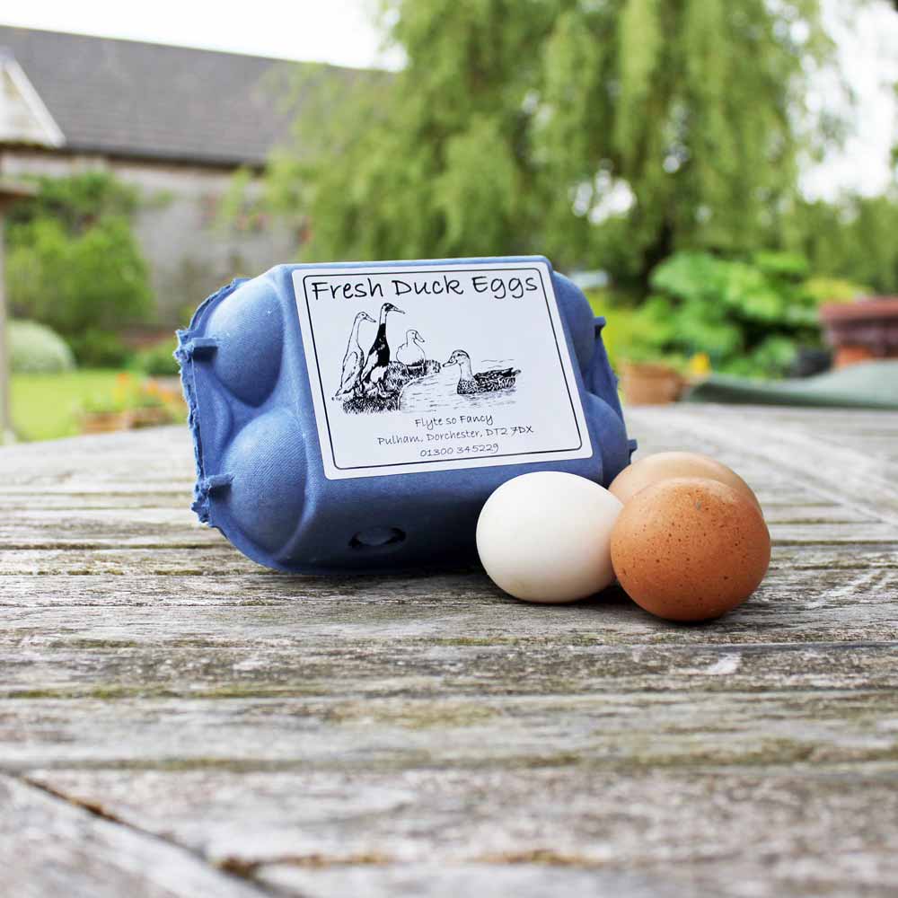 Fresh Duck Eggs Egg Box Label - Duck Pond
