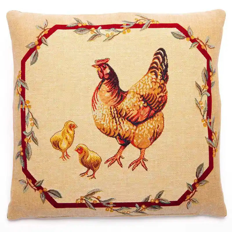 Hines Hen and Chicks Tapestry Cushion