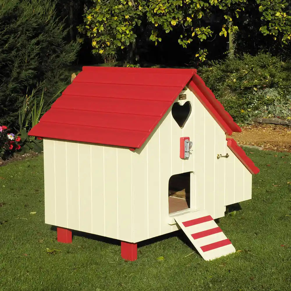 Painted Maggie's 6 Henhouse - cream & red