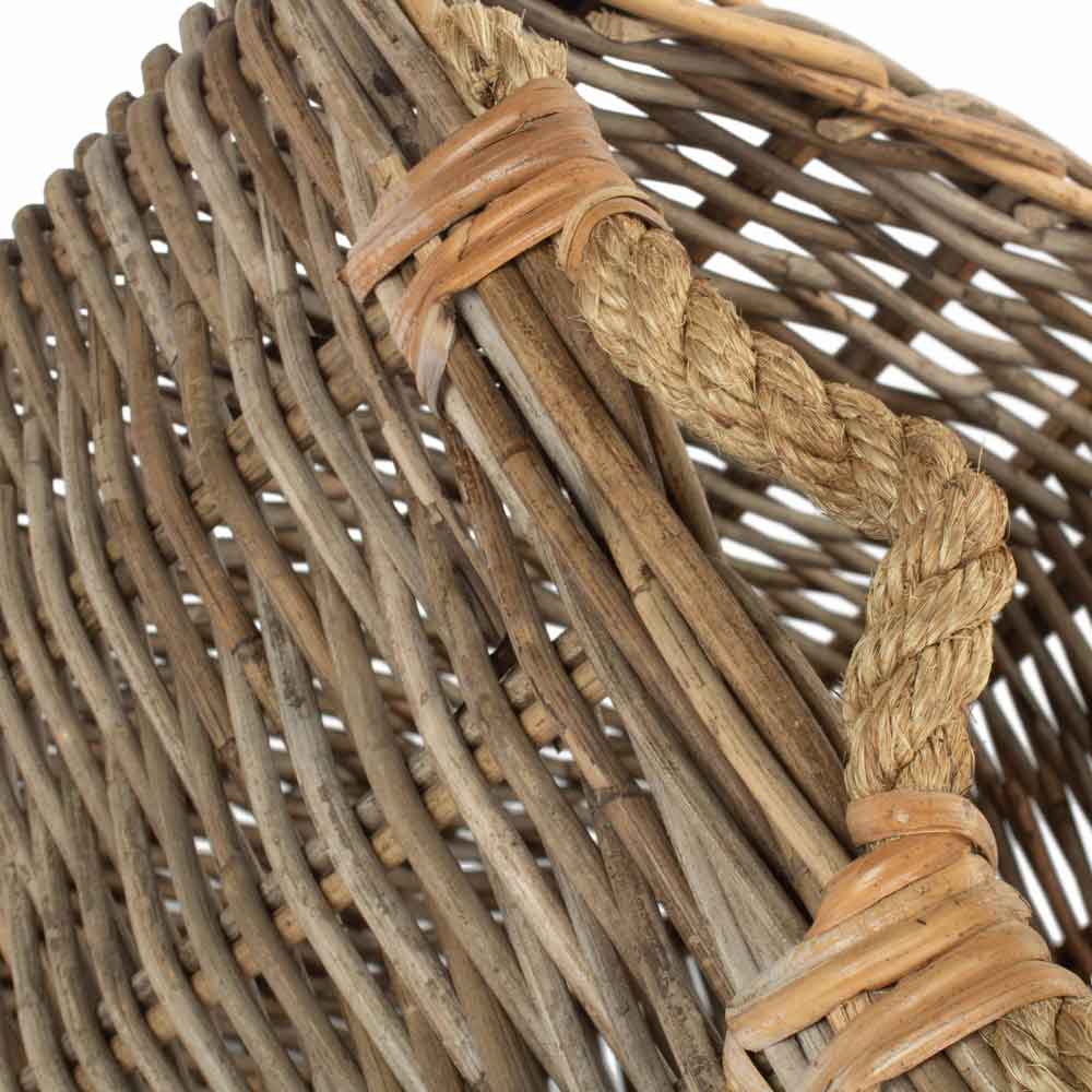 Square Grey Rattan Log/Storage Baskets
