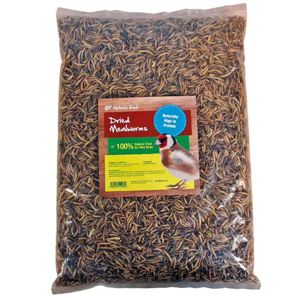 Natures Grub Dried Mealworms for Birds 800g bag