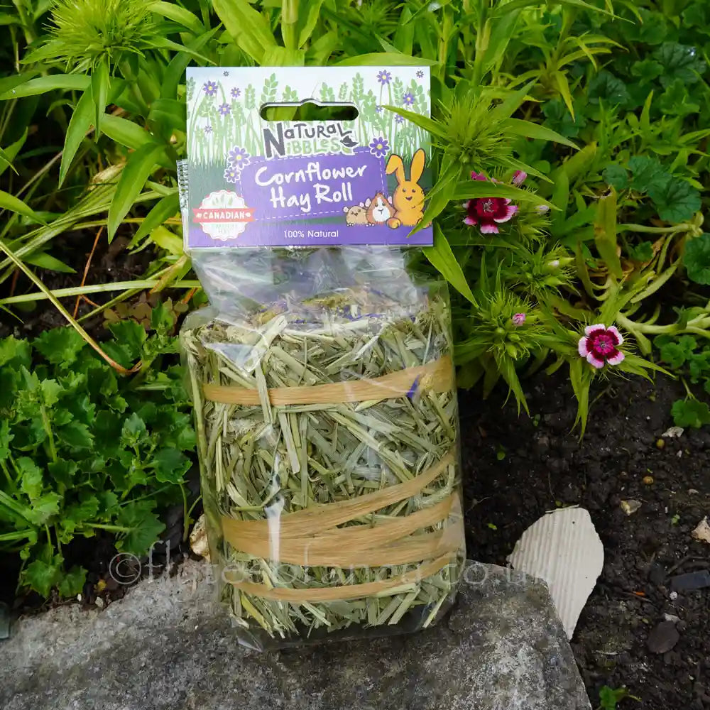 Natural Nibbles Cornflower Hay Roll for Rabbits 100g