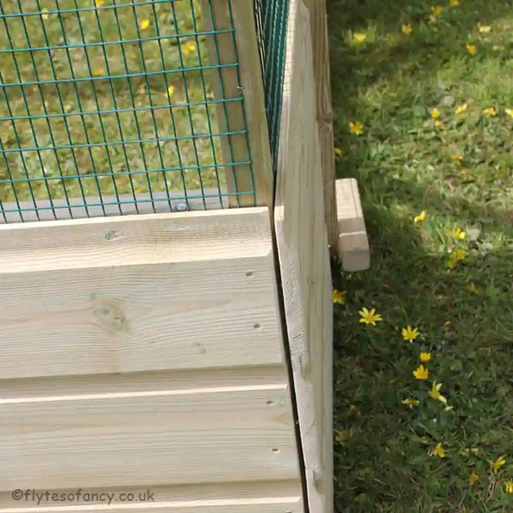 Close-up view of the windbreak on Outdoor Dog Run