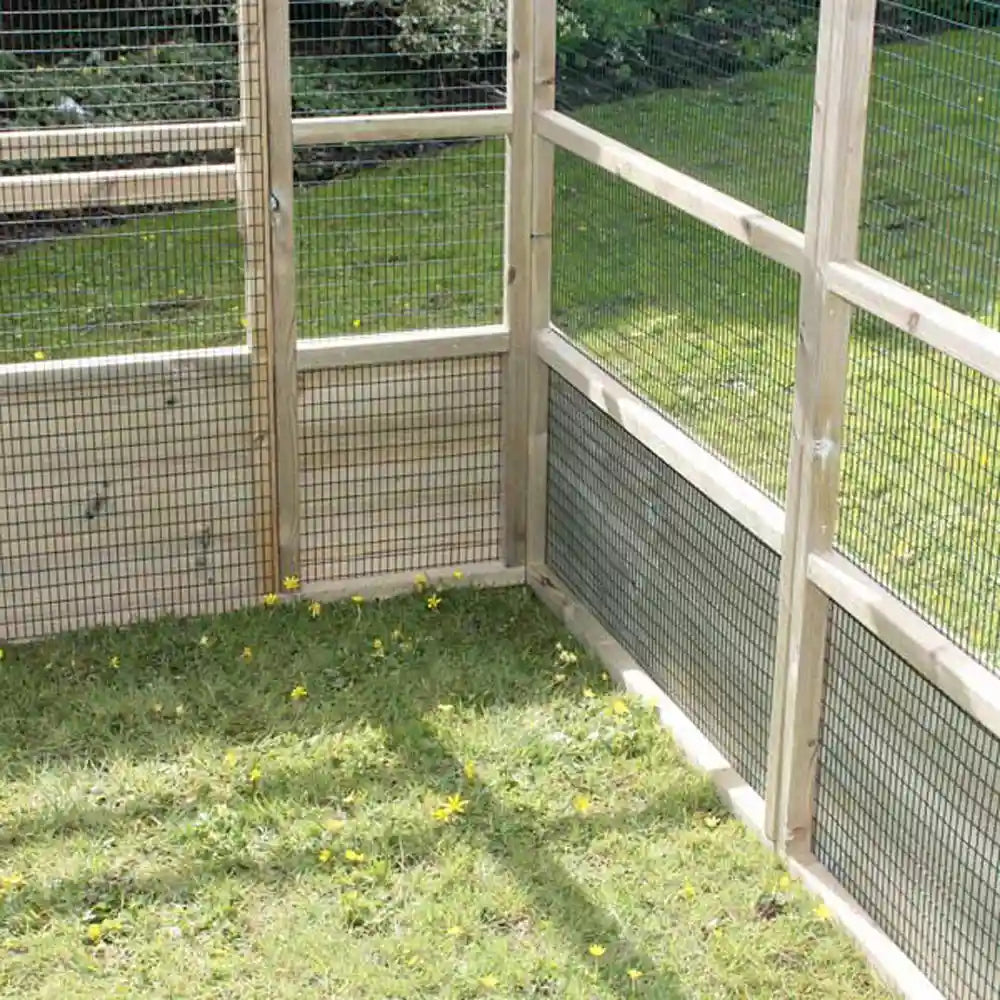 Inside view of Outdoor Dog Run with Windbreak