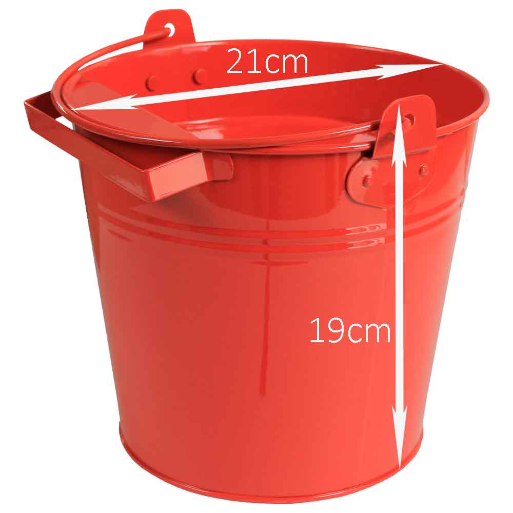 Red Metal Lying Bucket Drinker, 4 litre