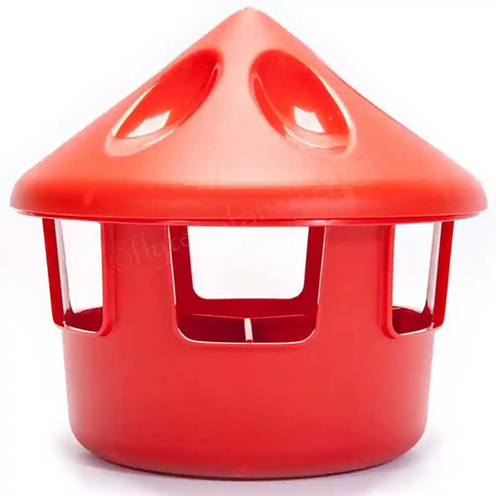 Red Plastic Grit Station for Birds