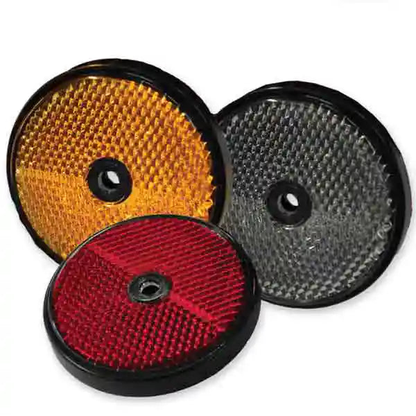 Red, Clear or Amber Round Reflectors
