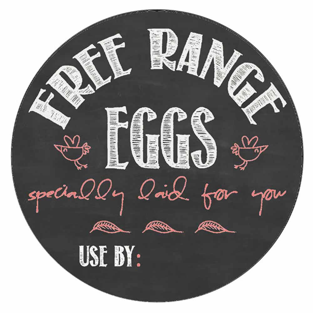 Round Slate Grey Egg Box Labels