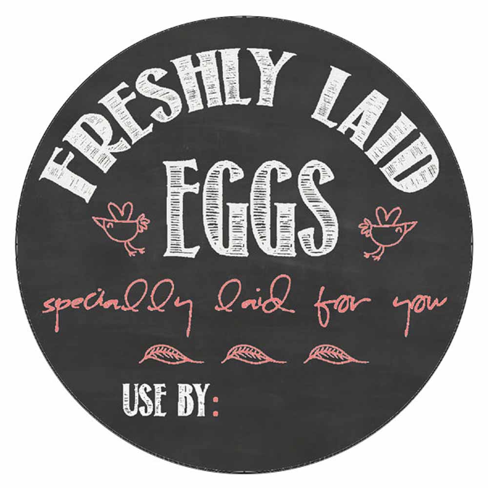 Round Slate Grey Egg Box Labels