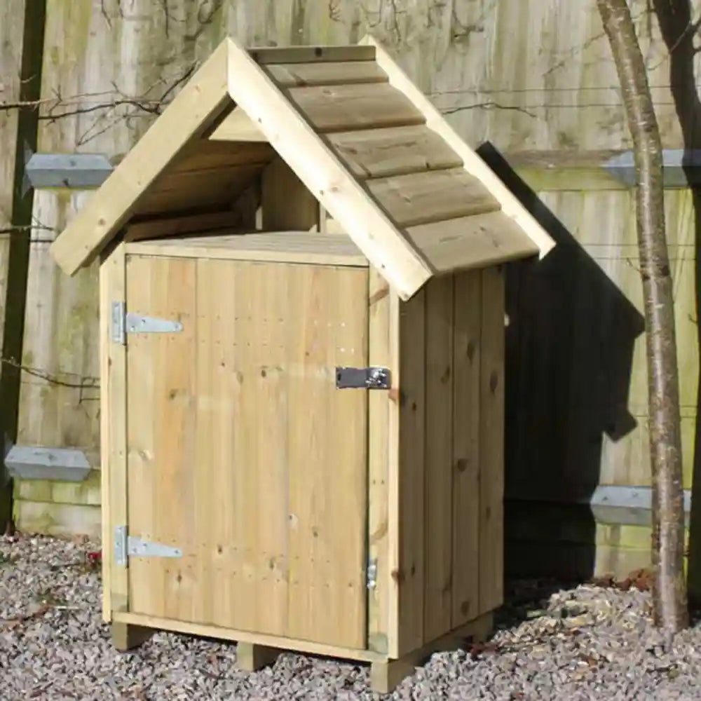 Welly Boot Storage Hut - closed door