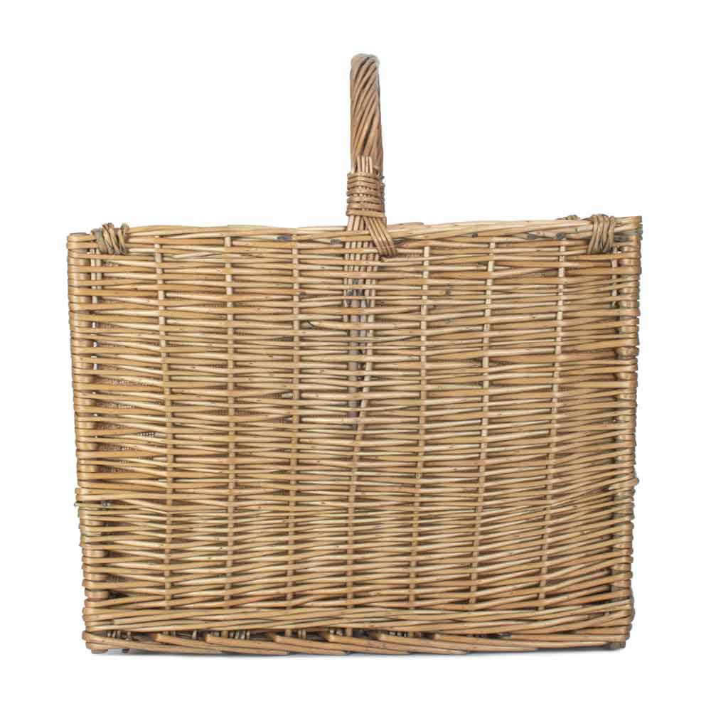 Antique Wash Open Ended Willow Log Basket