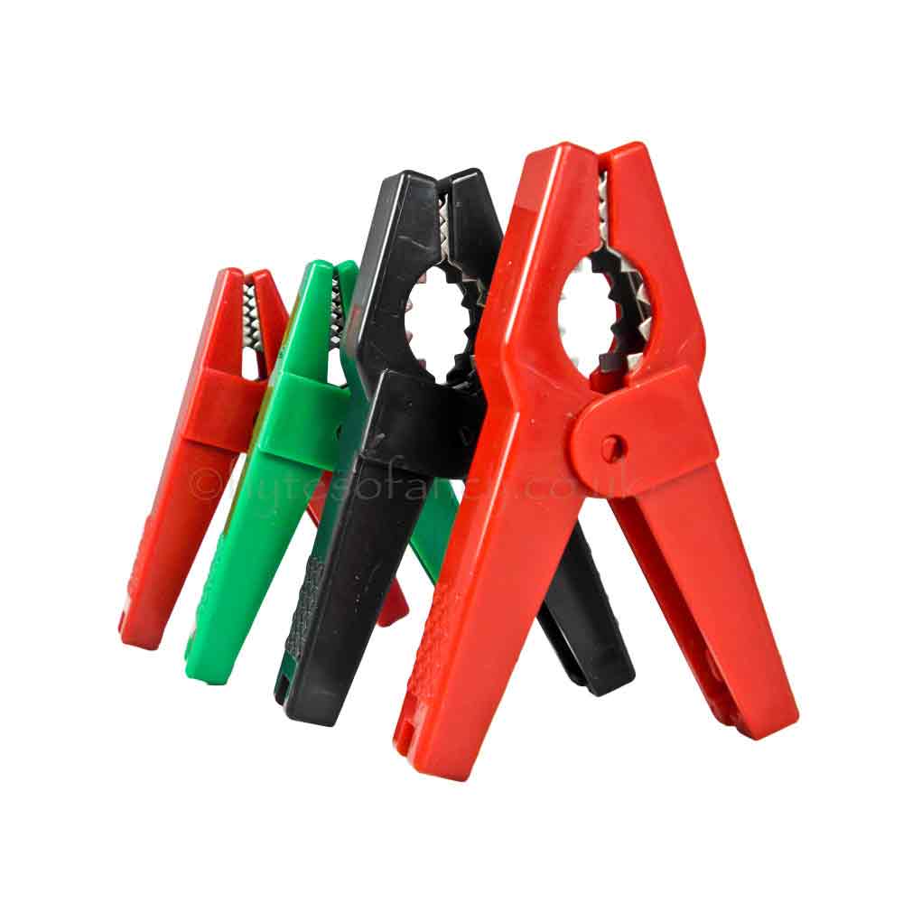 Set of 4 Crocodile Clips for Electric Fences