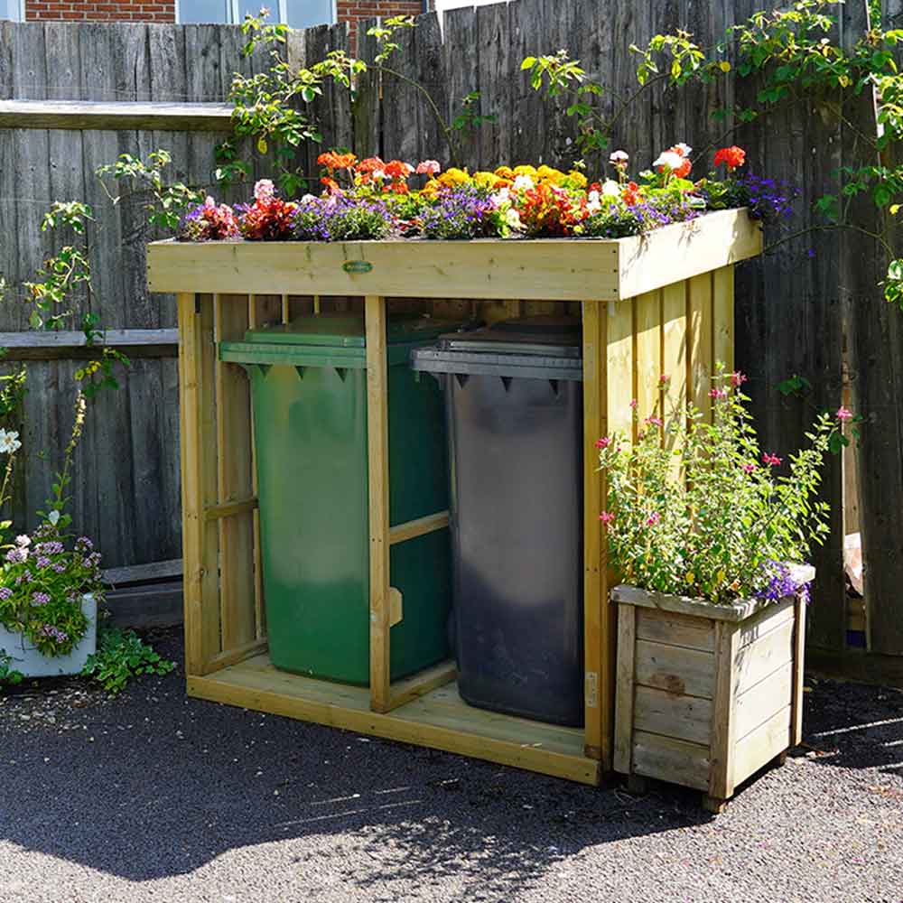 Grow Top Double Wheelie Bin Store - NEW!