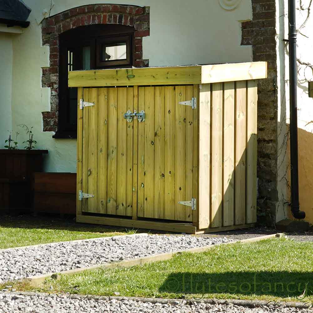 Grow Top Double Wheelie Bin Store with Doors - NEW!