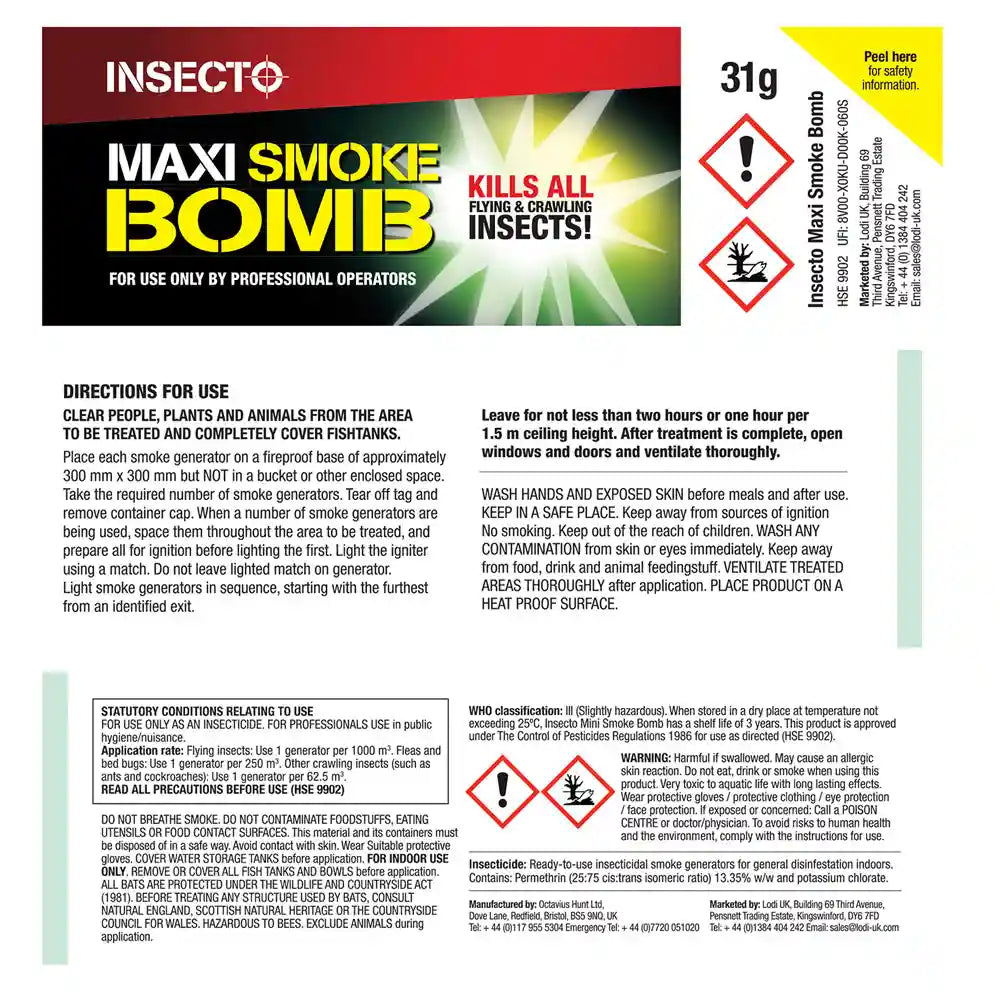 Insecto MAXI Insect & Mite Smoke Bomb, 31g