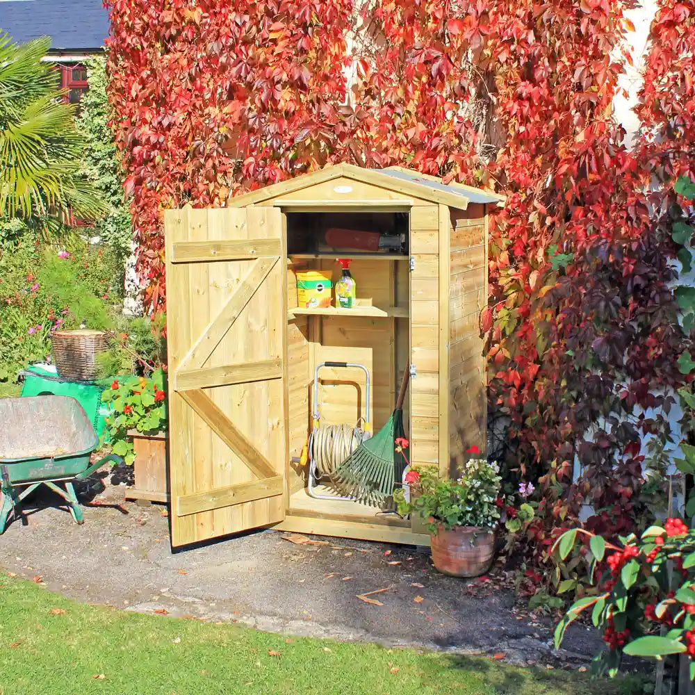 Sentry Box Garden Tool Store 3ft wide, door open