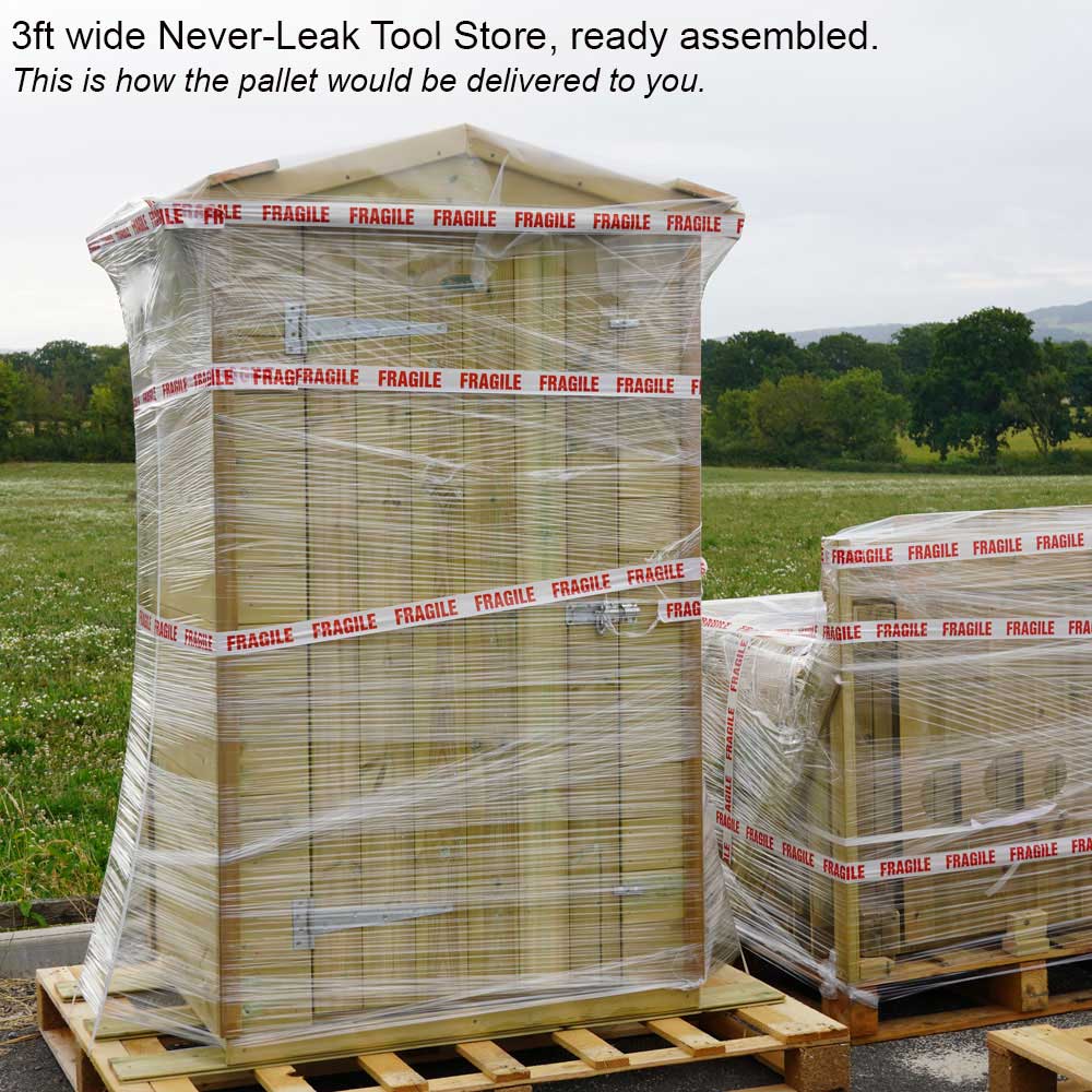 Garden Tool Store with Never-Leak Roof - 3ft wide