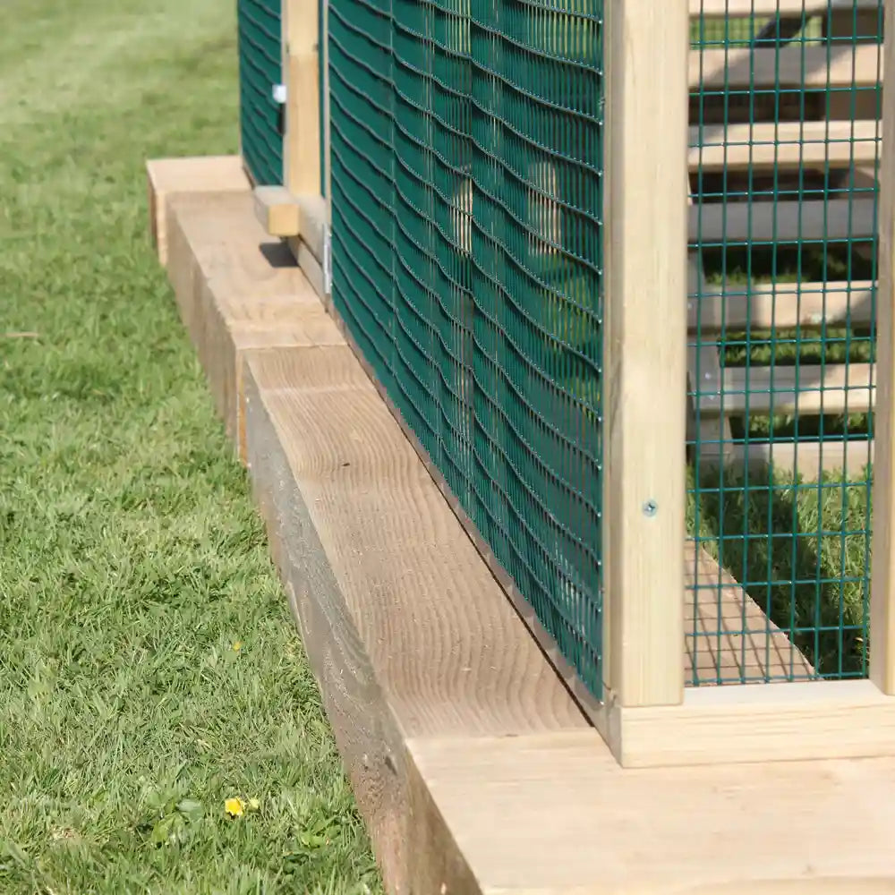 Outside view of Sleeper & Woodchip Pack for a Long Legged Maggie's Six Henhouse