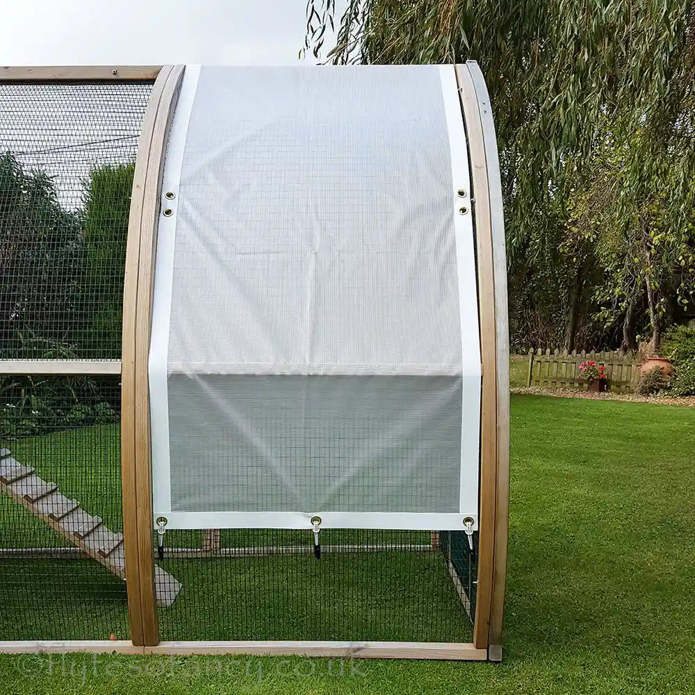 Close up Medium Rainshade for Chicken Runs & Pens, white