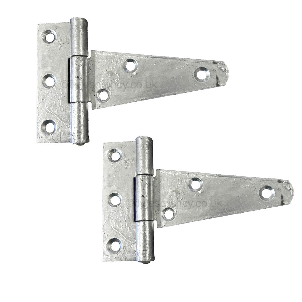 Pair of Galvanised Heavy Duty Tee Hinges 4in (100mm)