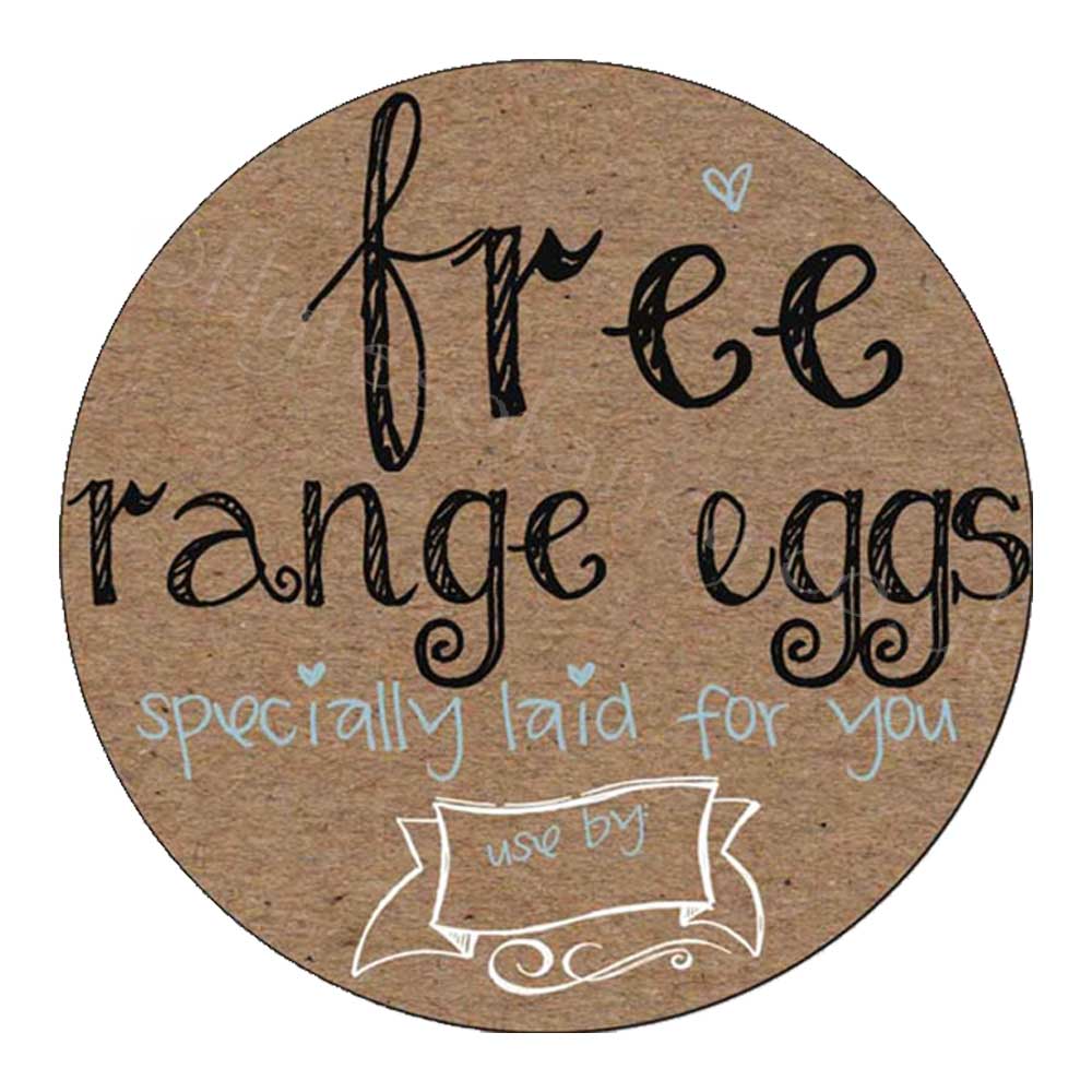 Round Buff Brown Egg Box Labels