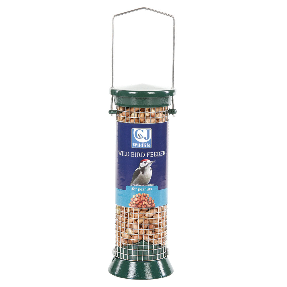 Green Metal Peanut Feeders - small