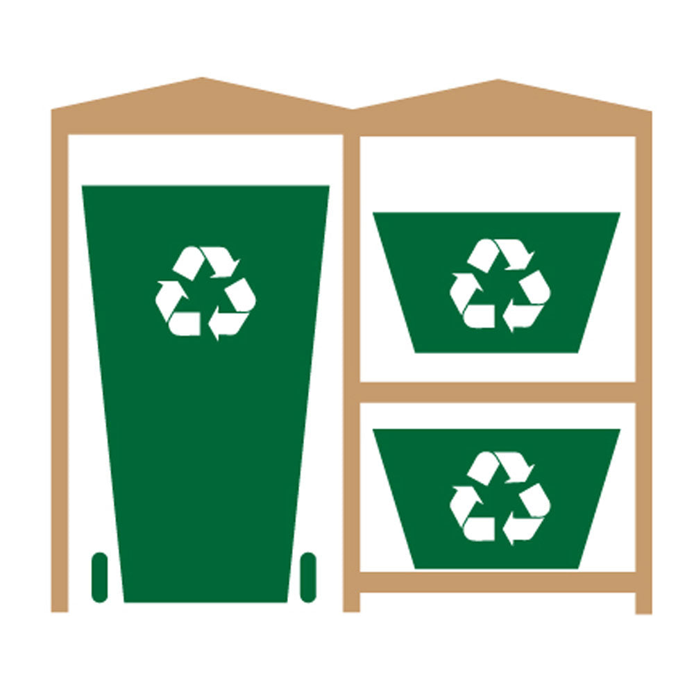 Wheelie Bin Store & Recycling Box Store - Double Set