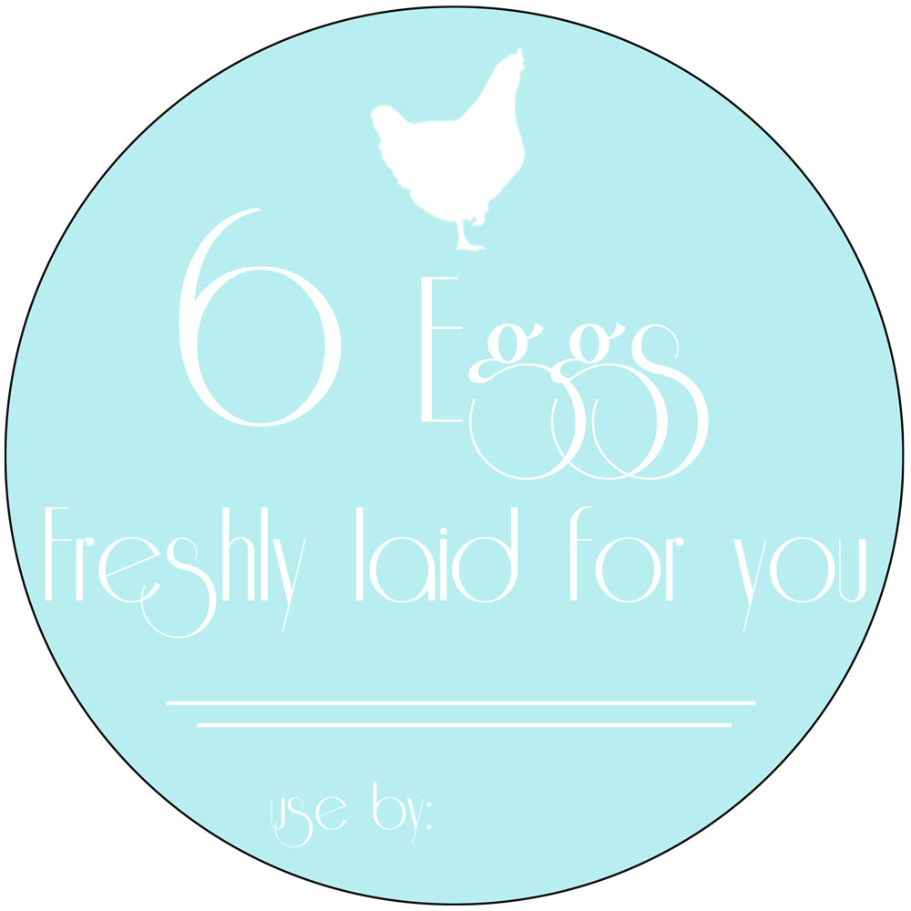 Blue Deco Egg Box Labels