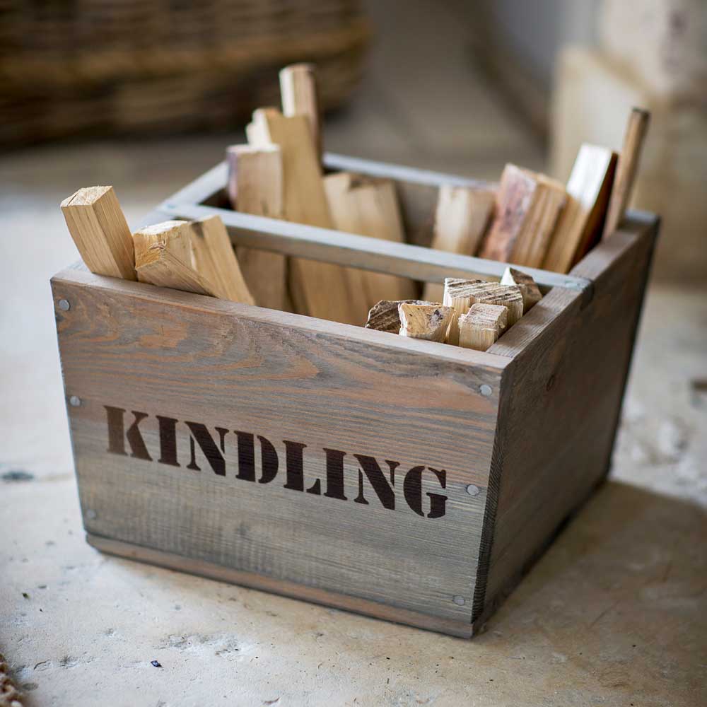 Traditional Wooden Kindling Box