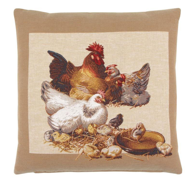 Hines Farmyard Chickens Cushion