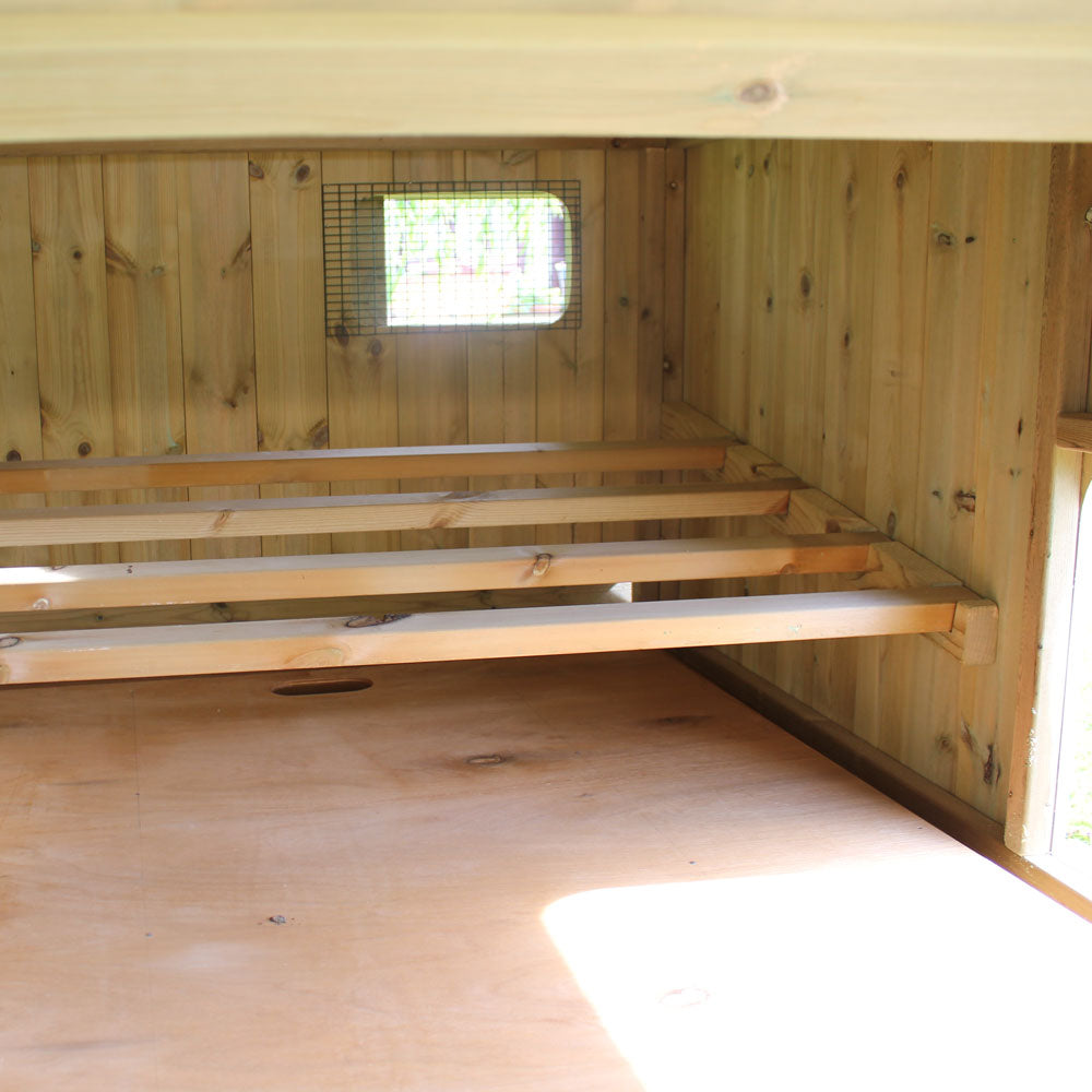 Perches inside The Maggie's 24 Hen House