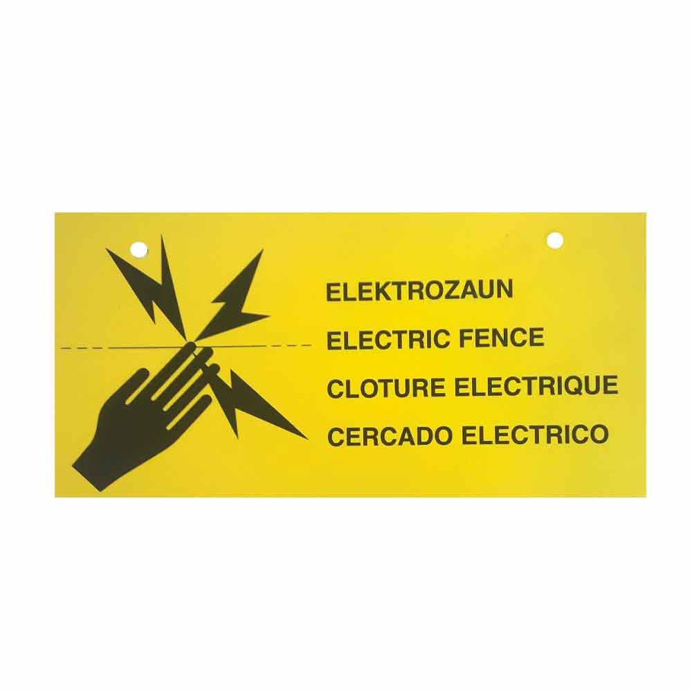 Yellow Electric Fence Warning Sign for Netting