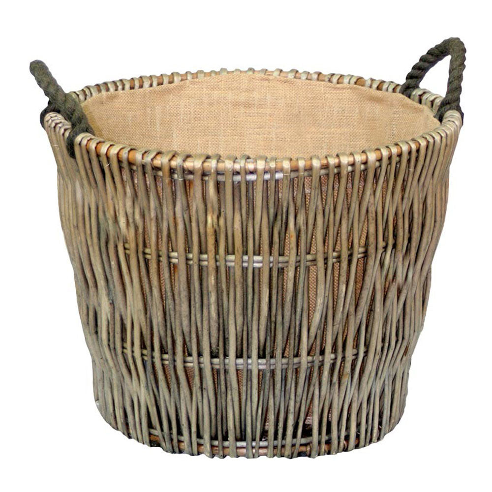 Willow Hessian Lined Log Basket