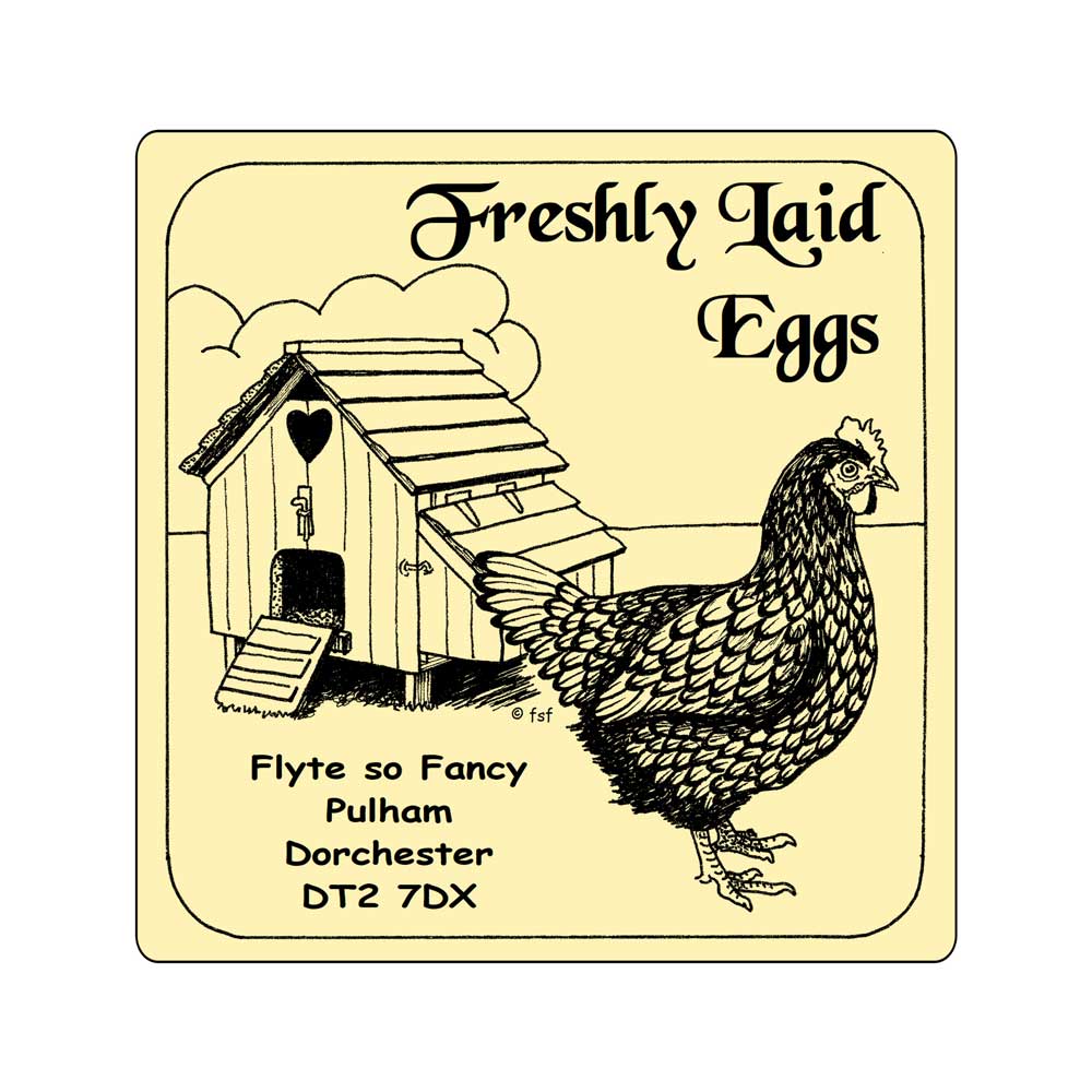 Small Freshly Laid Eggs labels, Cream