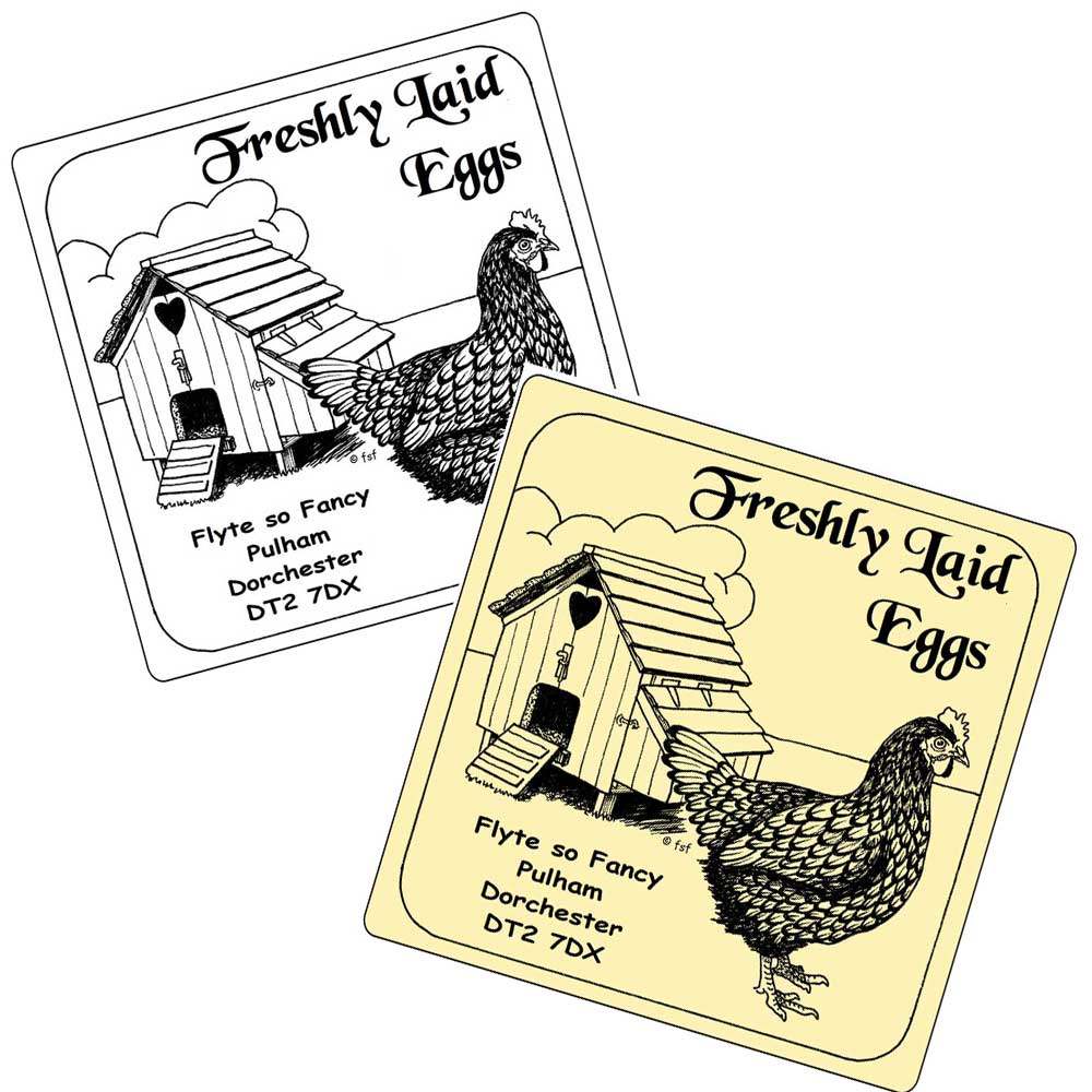 Small personalised Freshly Laid Eggs labels
