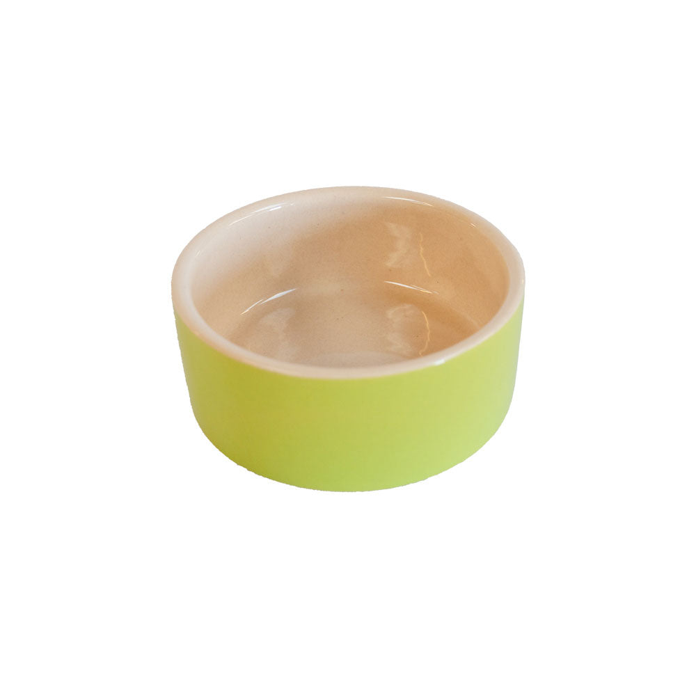 Small Ceramic Pet Feeding Bowl, green