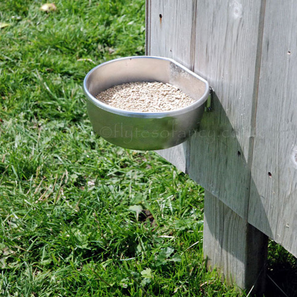 Stainless Steel D-Cup mounted on henhouse